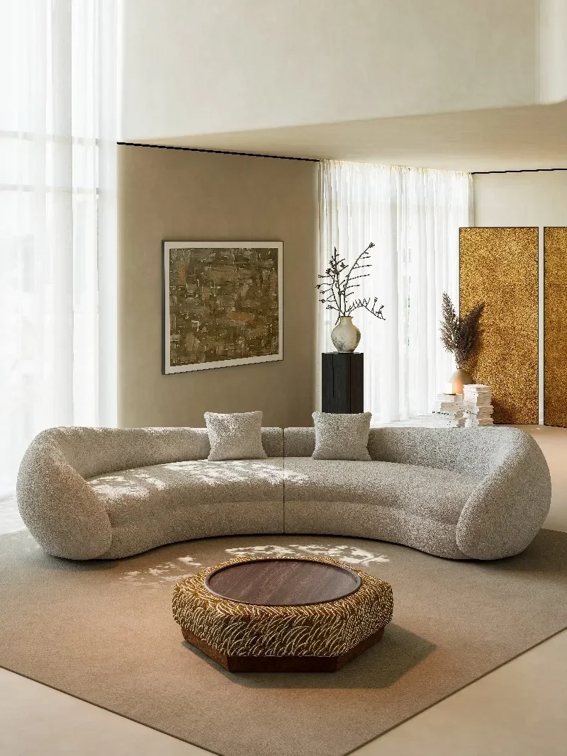 Semicircular arc special-shaped sitting area reception beauty salon office hotel sofa