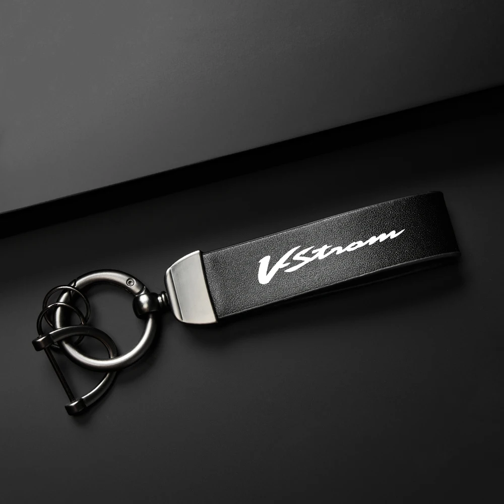 Keychain For SUZUKI Vstrom V-Strom DL650 DL250 DL1000 DL 650/XT High-Grade Leather Suede Keychain Holder Carbon Leather Keyring - view 2