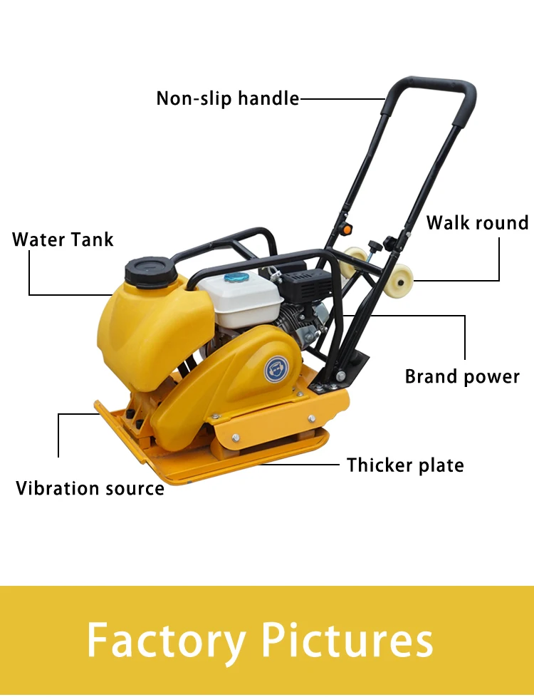 Factory  6.5hp Petrol Plate Tamper Compactor 6.5hp Soil Vibrating Road Compactor Plate Compactor