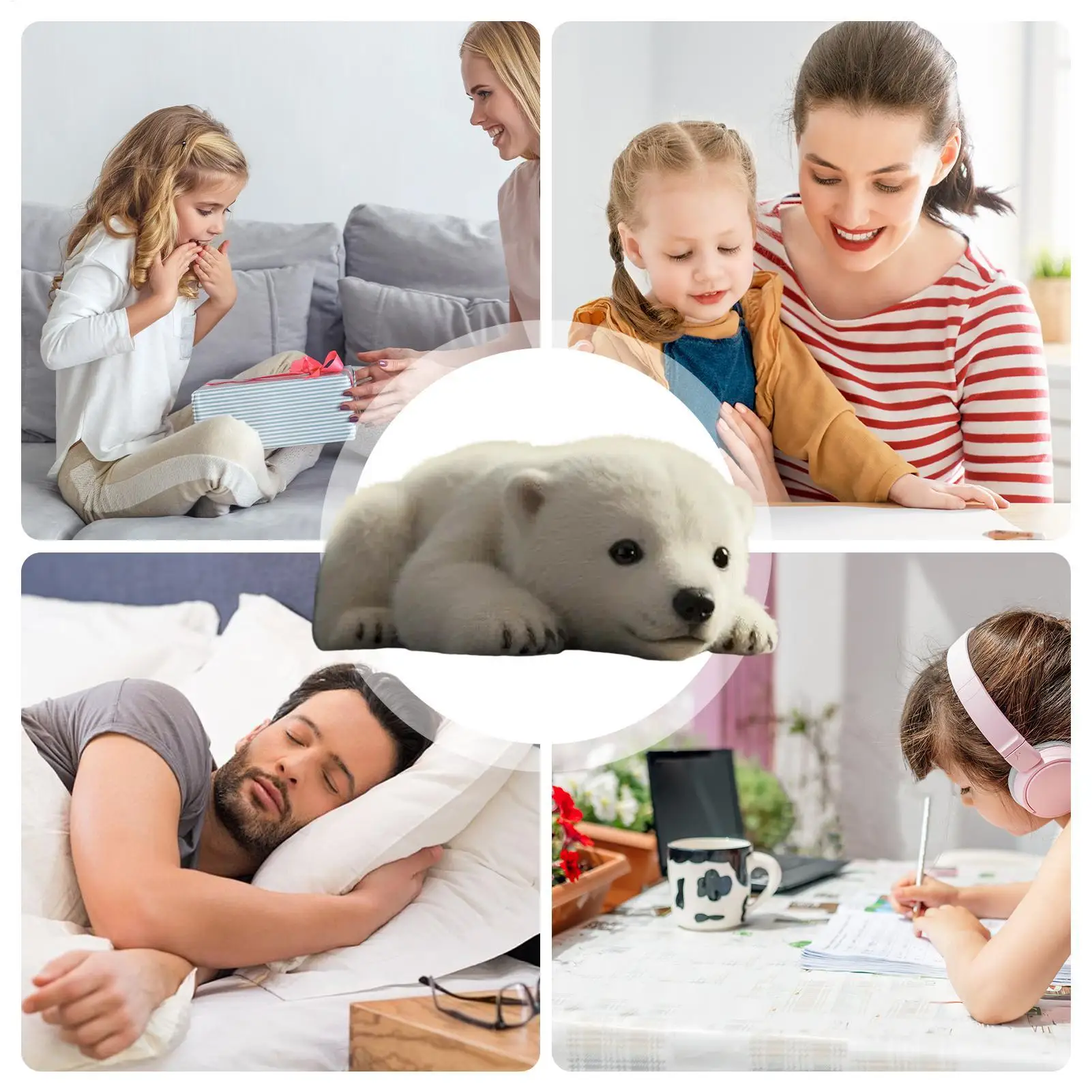 

Polar Bear Plush Plush Animal Toy Emotional Companion Soft Doll For Kids Adults Daily Night Sleeping Bedroom Birthday Holiday