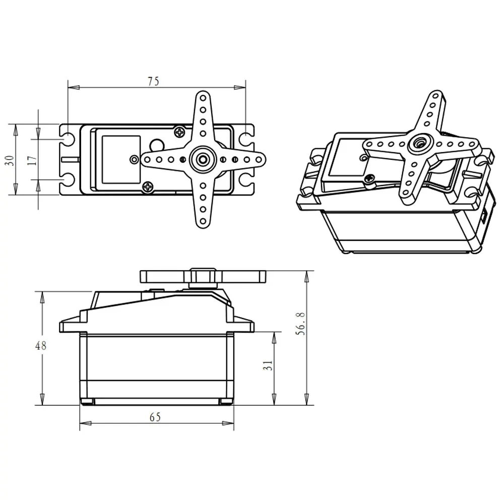 BLS51180 12V/24V Cyfrowe serwo 180KG Serwo o wysokim momencie obrotowym 180/270 °   Metalowa przekładnia do samochodu RC 1/5 Redcat HPI Baja 5B SS, robota, samolotu