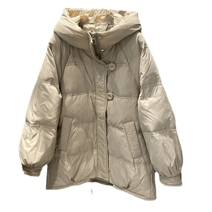 2026 Winter New Women's Down Jacket Loose Hooded Retro Casual Jacket