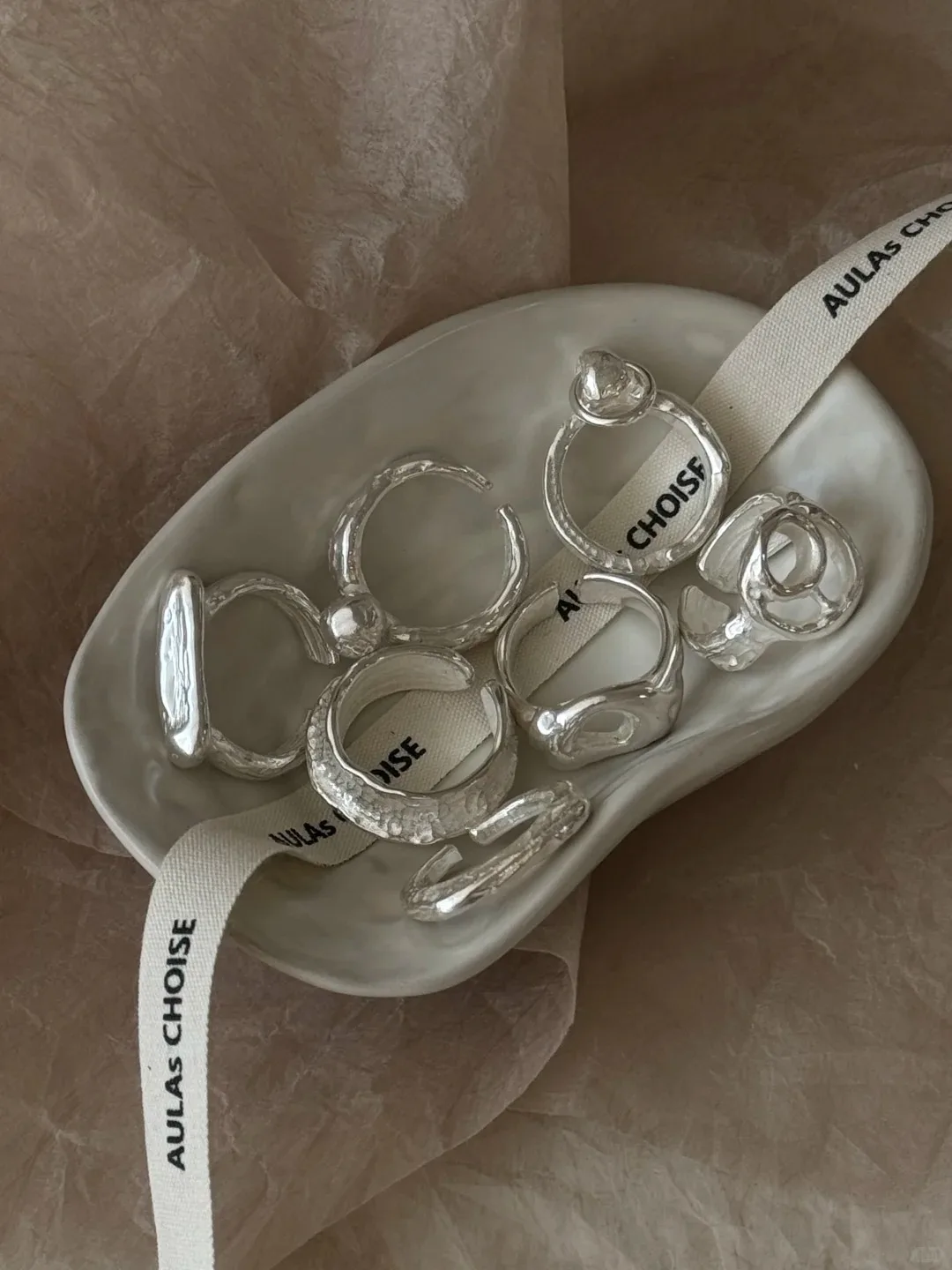 PANJBJ Ring aus 925er-Sterlingsilber mit Zuckerguss-Geometrie für Damen, breite Textur, vielseitig, handgefertigt, Ins-Schmuck, Geschenk, Dropshipping – Detail 8