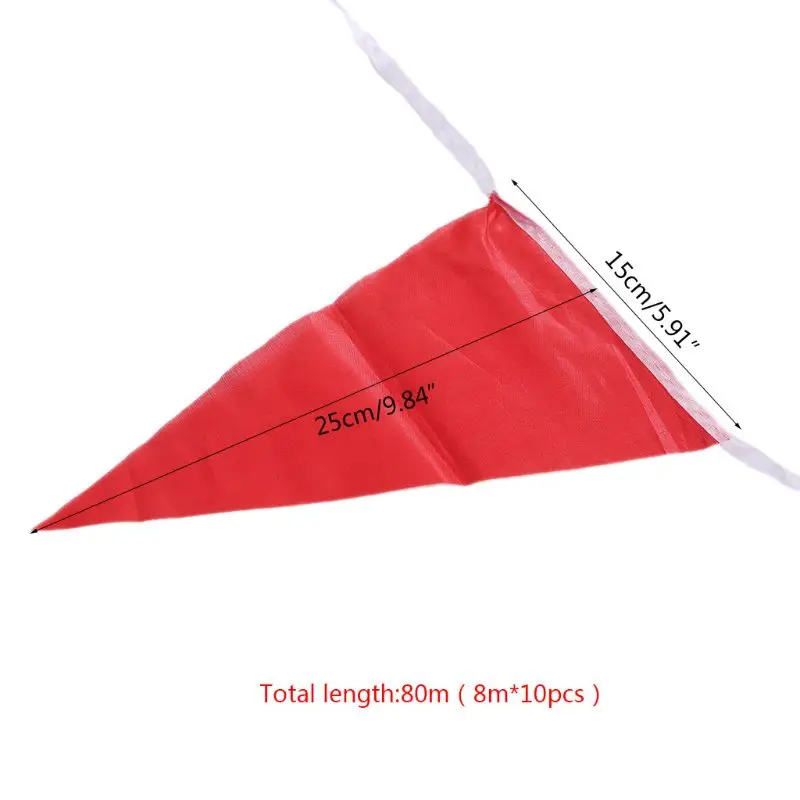 Colorful 80m for Triangle Pennant Bunting String for Banner Festiva DXAF