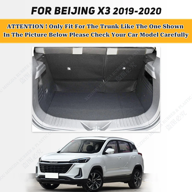 Car Trunk Mat For BEIJING-X3 2019 2020 Cargo Liner Carpet Interior Accessories Cover