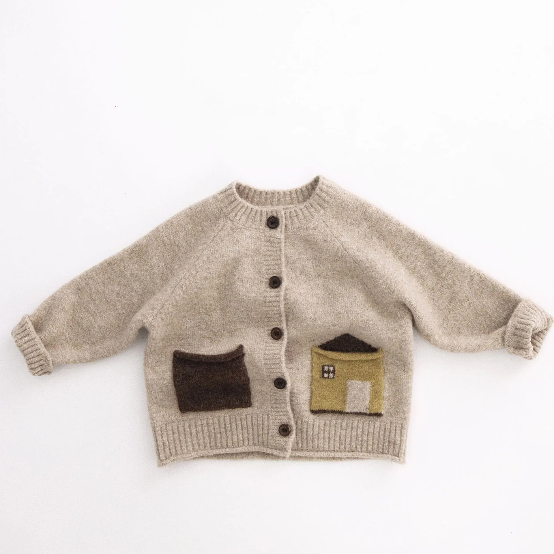 MILANCEL 2026 Herbst Kinder Pullover Einreihige Mädchen Wollmischung Strickwaren Cartoon-Tasche Jungen Pullover Kinder Strickjacken – Detail 2
