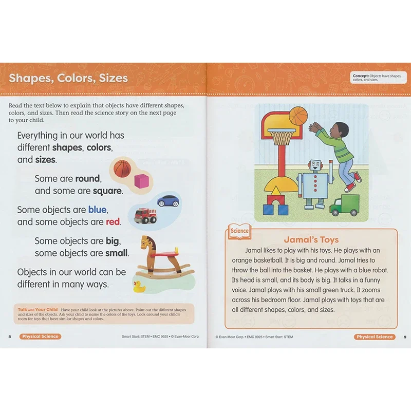 Evan-Moor Smart Start STEM، الصف Pre-K، الذين تتراوح أعمارهم بين 3 4 5 6، الكتاب الإنجليزي 9781629385396 #3