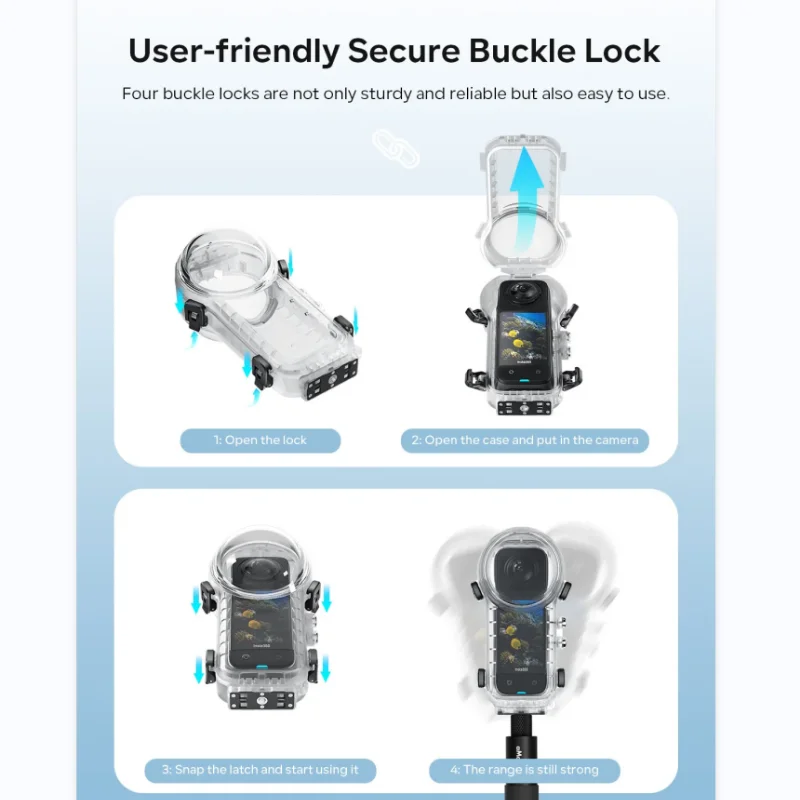 Чехол для дайвинга aMagisn для Insta360 X4, водонепроницаемый чехол для корпуса, невидимый чехол для дайвинга, корпус для подводного плавания 50 м для Insta 360 X4