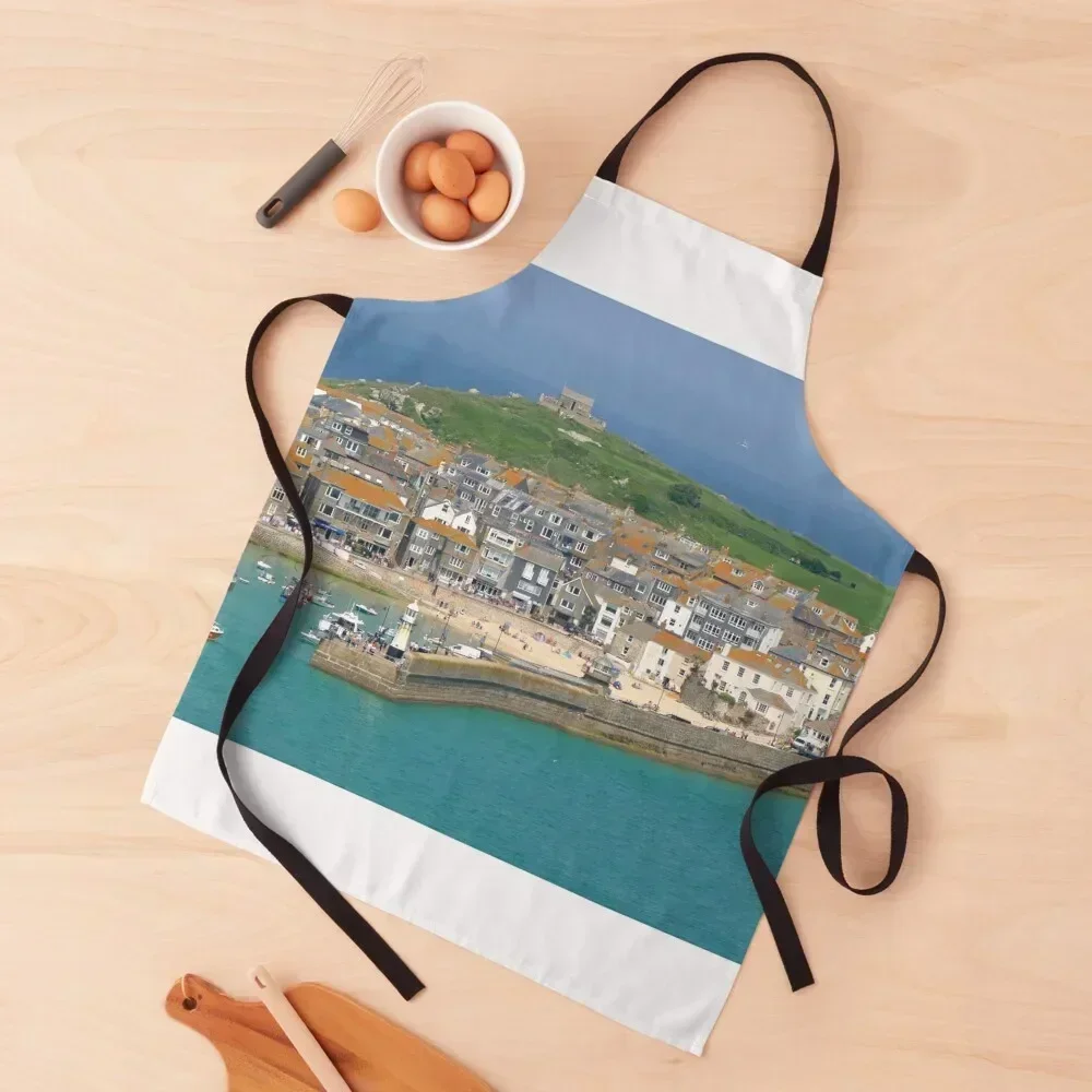 

St Ives, Cornwall Apron for women with pocket Chef Uniform Women Things For Home And Kitchen Kids Apron
