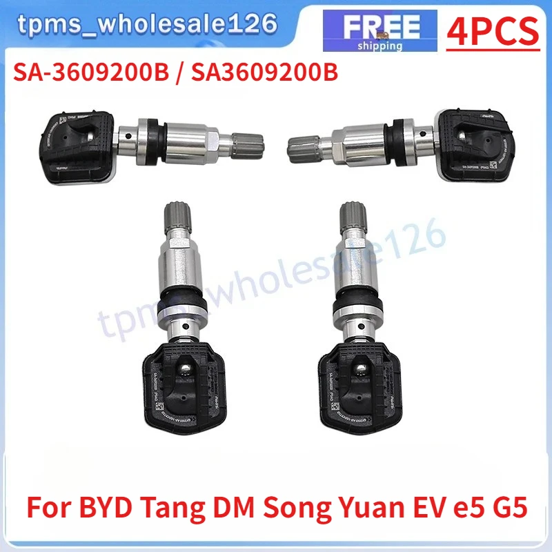 

4PCS Tire Sensor SA-3609200B For BYD Tang DM Song Yuan EV e5 G5 TPMS 433MHZ Tyre Pressure Monitoring System SA3609200B