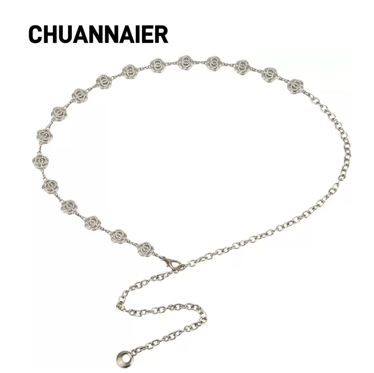 

153 * 1.5cm bohemian retro style luxurious rose decoration metal waist chain women's net red versatile belt temperament women