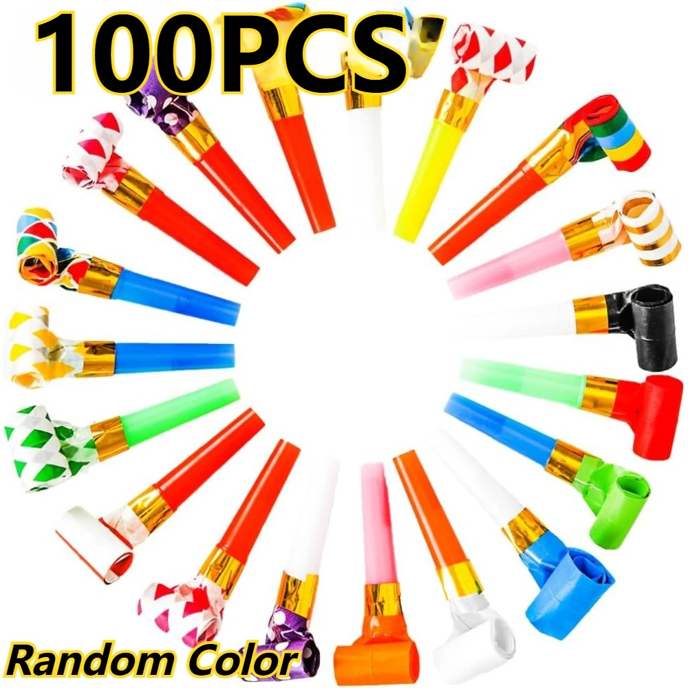 100pcs Blowing Telescopic Whistle Party Noise Generator Plastics Party Entertainment Cheering Props Festival Gift Pinata TMZ
