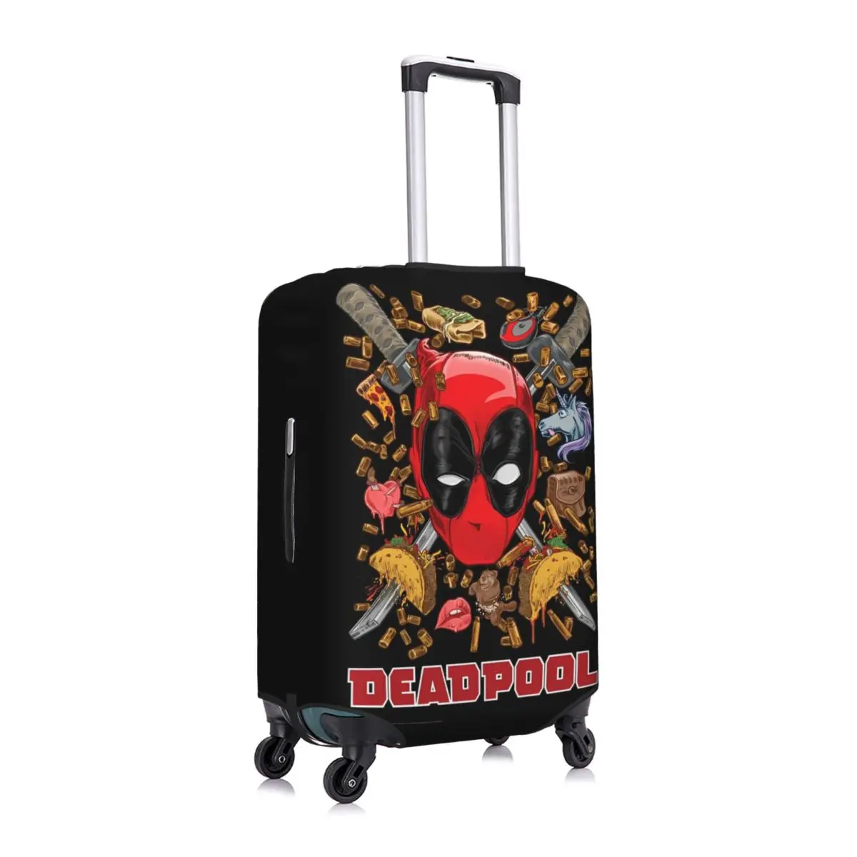 Funda de maleta de Deadpool de dibujos animados, suministros de equipaje, Strectch de vuelo, protección de viaje