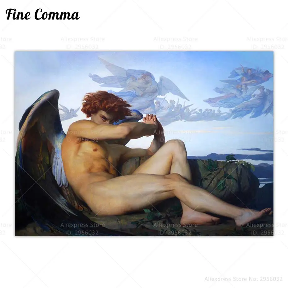 Vintage Poster Fallen Angel Alexandre Cabanel Painting Copy Canvas