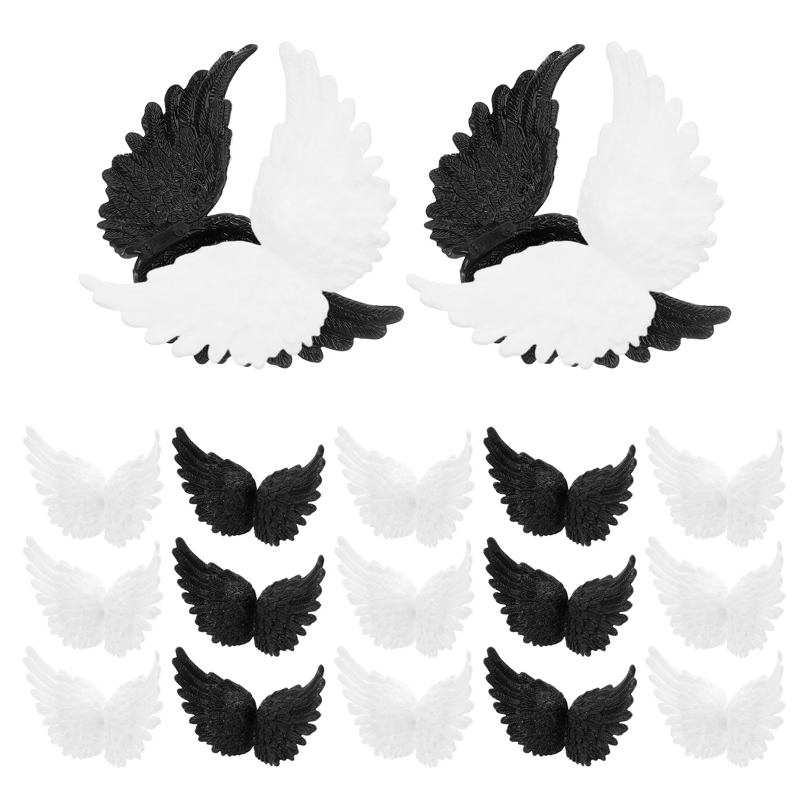 

24Pcs Angel Wings Plastic Mini Cake Decorations DIY Wing Appliques Lightweight Wedding Birthday Craft Decor Wings for Ornaments