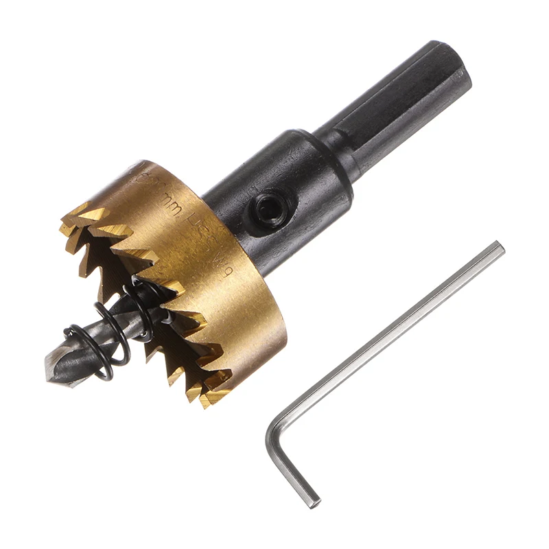 M35 Titanium Coated HSS Drill Bit 25mm (63/64") High Speed Steel Hole Saw for Woodworking Machinery