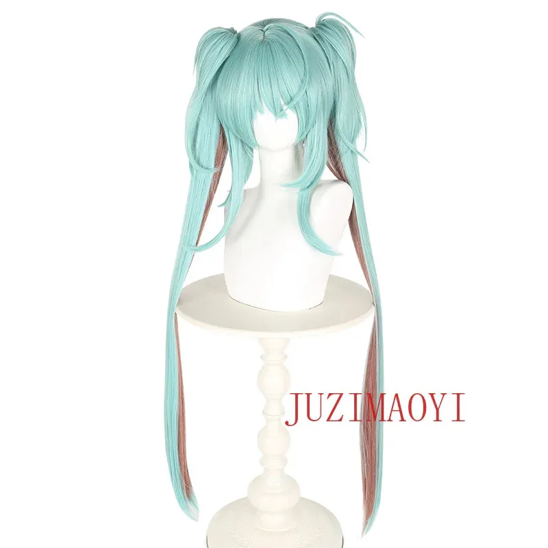 Anime Miku Rascal Cosplay Wig Miku x Rascal 2023 Long Ponytails Heat Resistant Synthetic Hair Halloween Party Wigs + Wig Cap