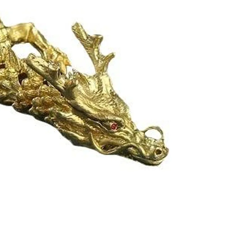 Chinese Loong Handlebars Home Office Desktop Decorations Alloy Five Claw Golden Dragon Ornaments Can Move