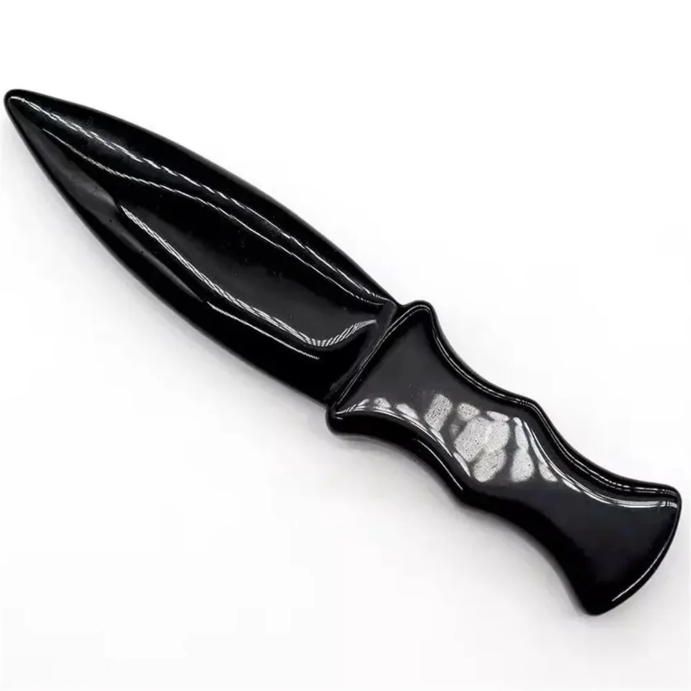 Wholesale Hot Sale Obsidian Crystal Crafts  Sword Polished Crystal Dagger Obsidian Knife Talisman