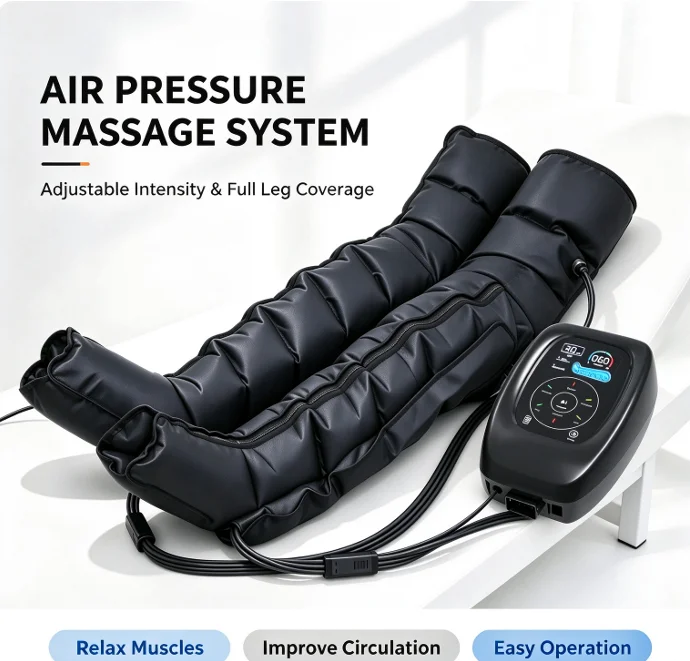 12 Chamber Air Compression Recovery Boots Pneumatic Leg Massage Boots for Sports Muscle Relax & Leg Fatigue Relief
