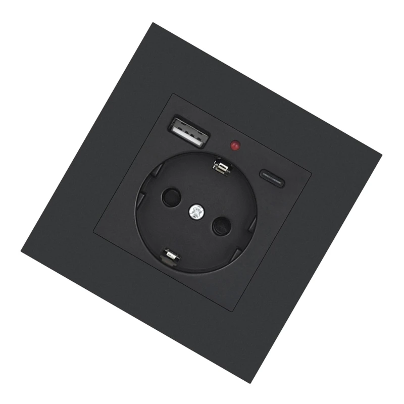 Ổ cắm điện USB hiện đại có cổng USB và TypeC, phích cắm Châu Âu 16A tương thích, nhanh chóng