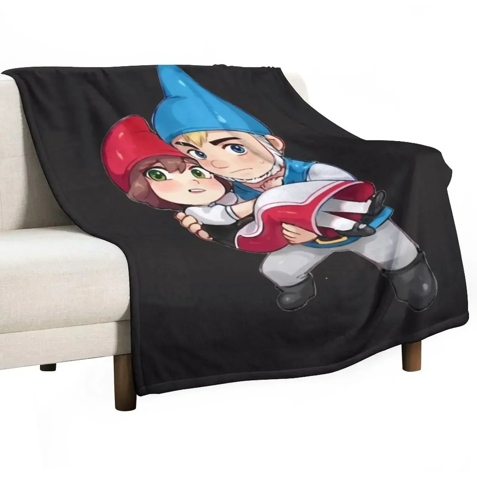 

iconic art gnomeo and juliet Sticker Throw Blanket Cozy Throw Blanket Birthday Gift for Him Her