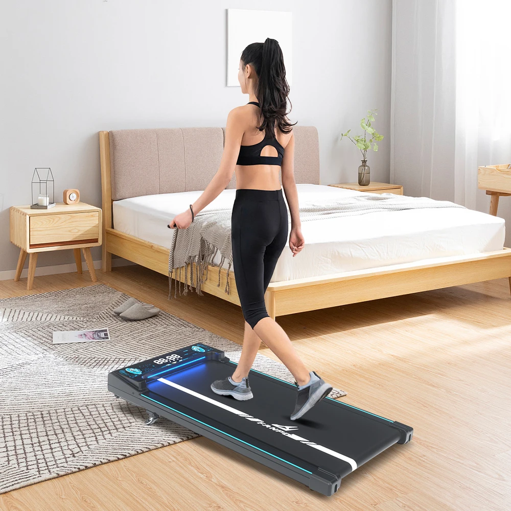

Modern Quiet Electric Running Machine 3-Level Manual Incline Walking Pad with Remote Indoor Fitness