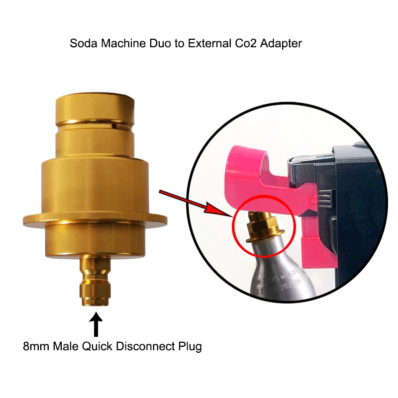 Integrated Flat-Pin Valve For New DUO Terra To 8mm Plug Quick Connector Of Soda Machine Inflation Connector