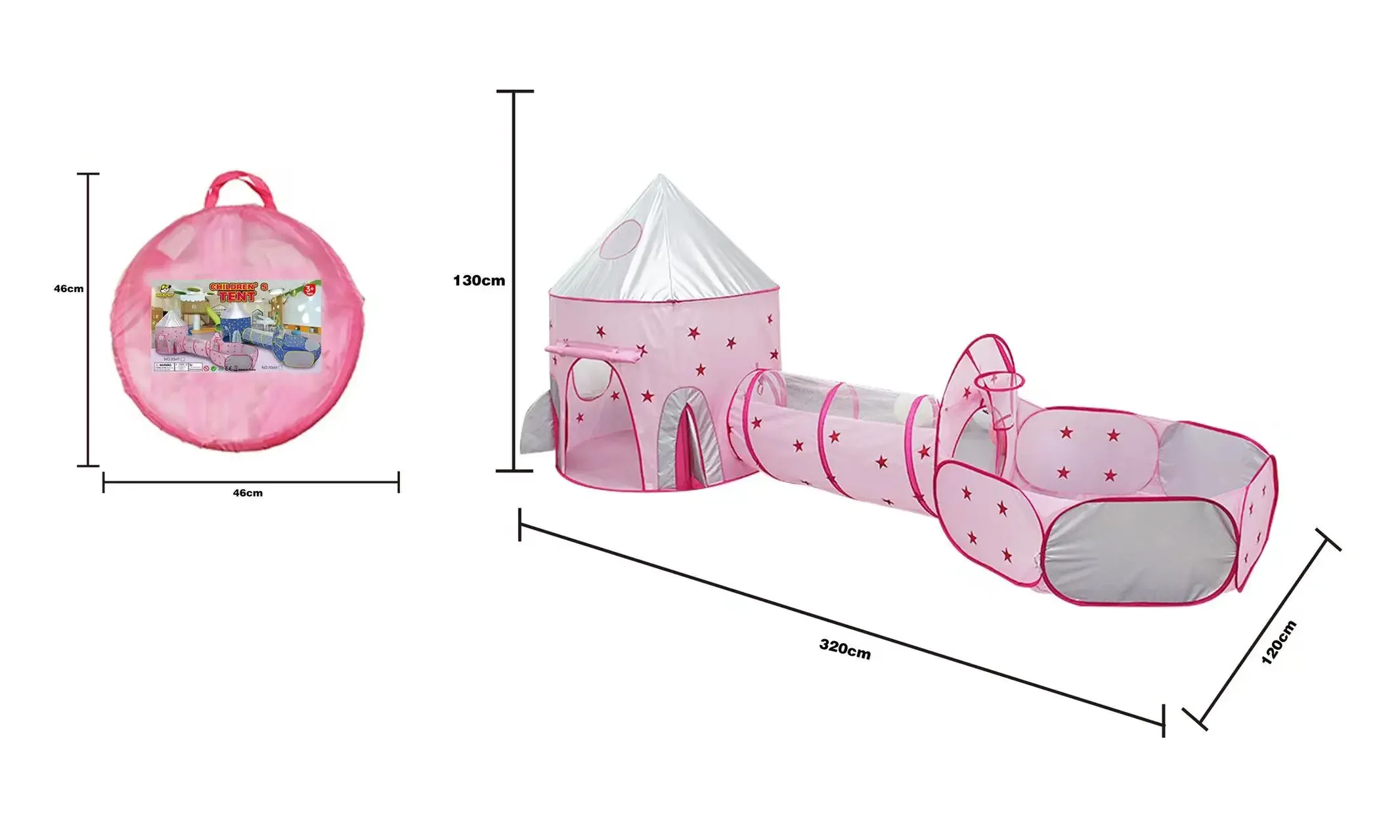 3 In 1 Kind Tent Huis Spelen Speelgoed Tunnel Kruipen Speelhuis Kasteel Draagbare Kinderen Ocean Ball Pool Pit Baby Gevouwen Indoor Outdoor