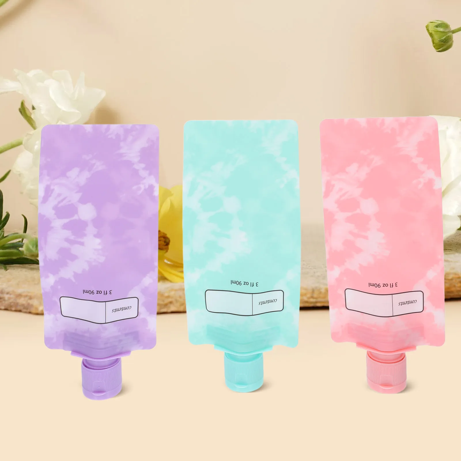 

24pcs Travel Refillable Pouches 90Ml Lightweight Reusable Squeeze Containers Leakproof For Airplane Train Portable Toiletries