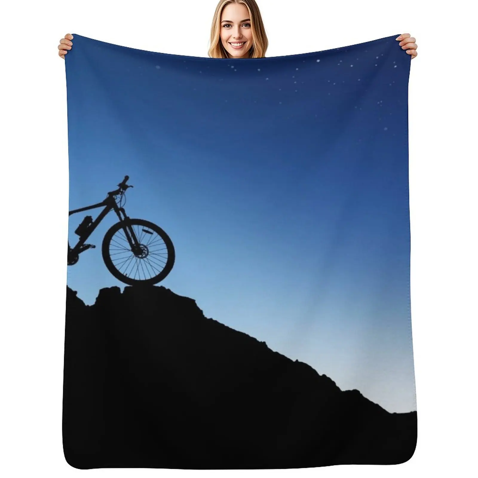 

Mountain Biking Blue Sky Throw Blanket cosplay anime Soft Plaid Fashion Sofas Bed Blankets