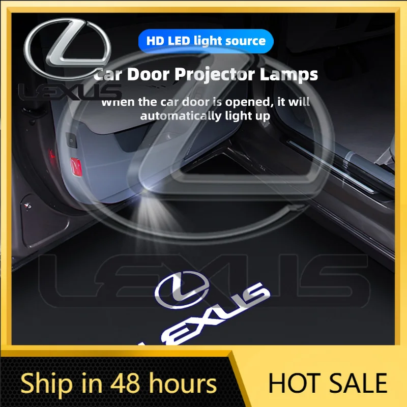 

2026 Hot Interior Stickers 2Pcs Car Door Welcome Lamp HD LED Emblem Projector Lights For Lexus F-SPORT ES RX NX LS UX LM LX GX L