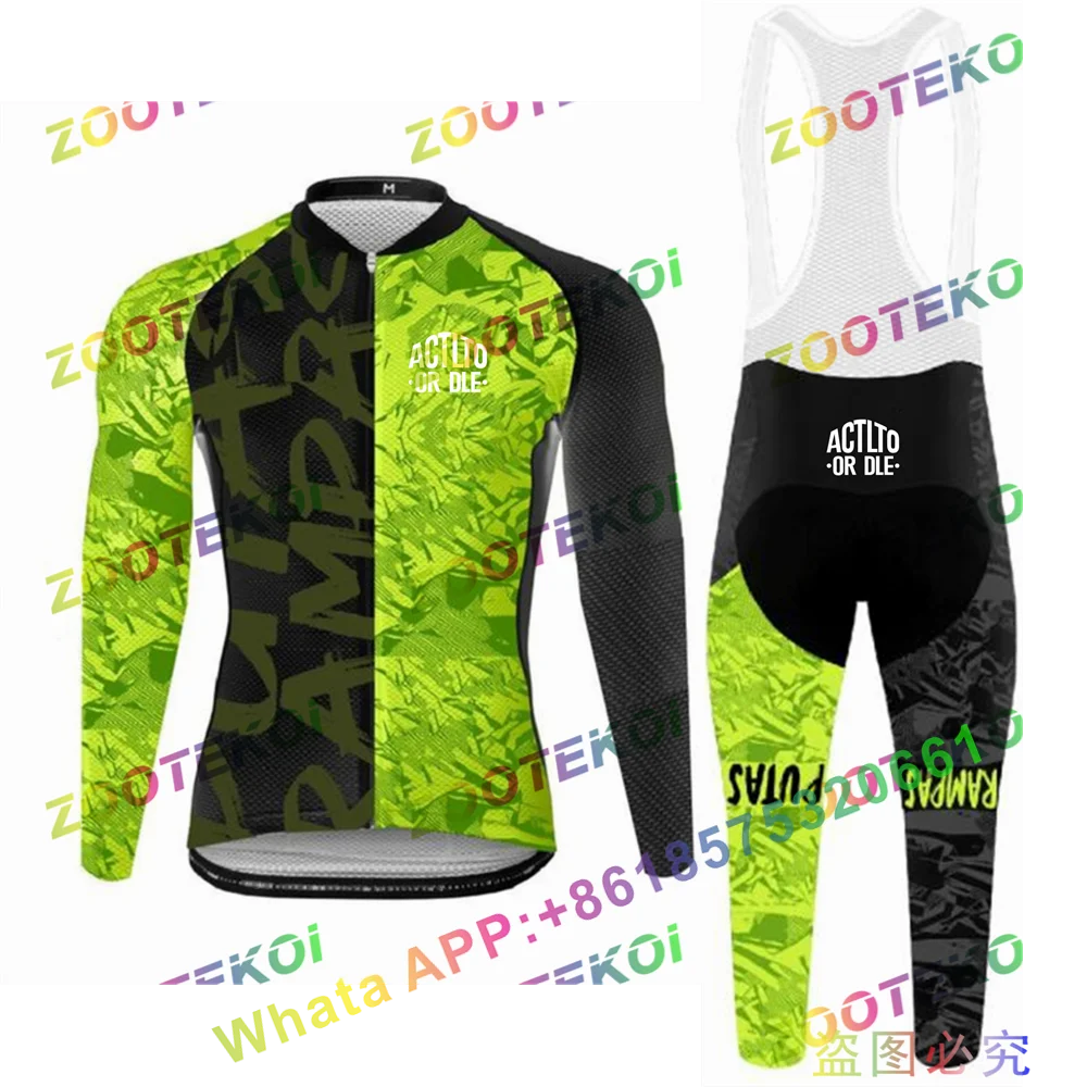 ACTLTO OR DLE – maillot de cyclisme thermique pour homme, ensemble de vêtements de plein air, de vtt, Ropa Ciclismo, pantalon à bretelles, collection hiver