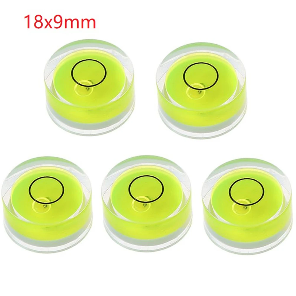 5pcs Precision Circular Mini Spirit Level Set Meter Bubble Inclinometer Green Bullseye Cameras Measure Tools Horizontal Ruler