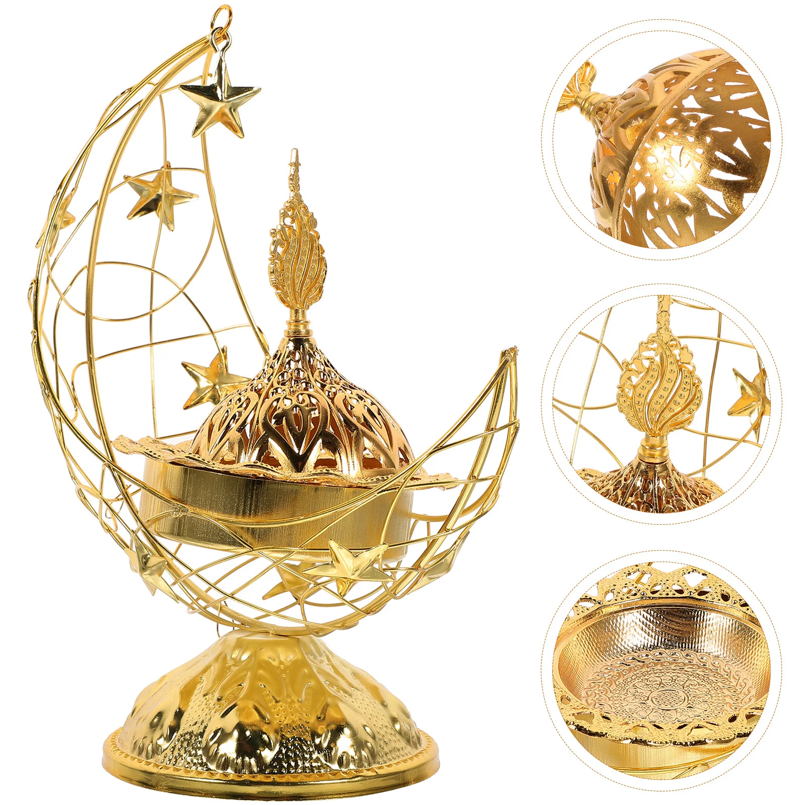 

Incense Burner Elegant Middle Eastern Style Metal Censer Aromatic Decor Tabletop Adornment Indoor Use Arabic Incense Burner