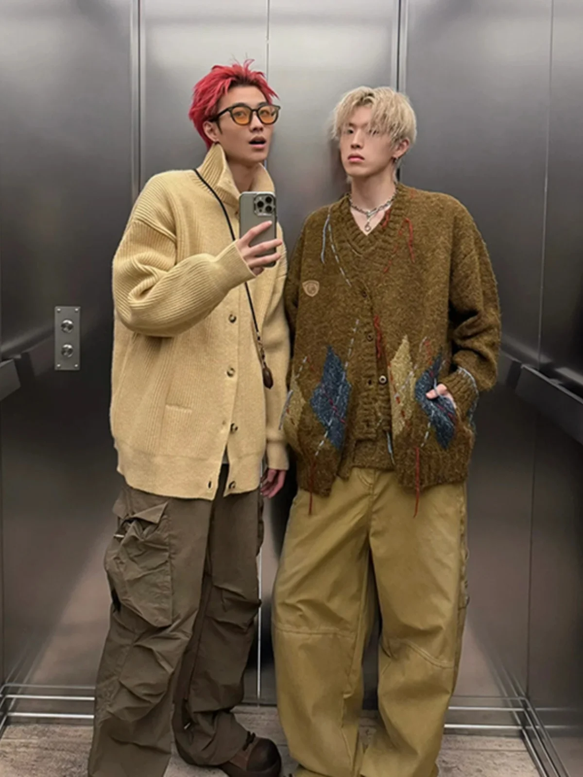 

Мужской вязаный свитер цвета хаки с высоким воротником, новинка зимы, в стиле ретро, модный бренд Haome, кардиган-накидка