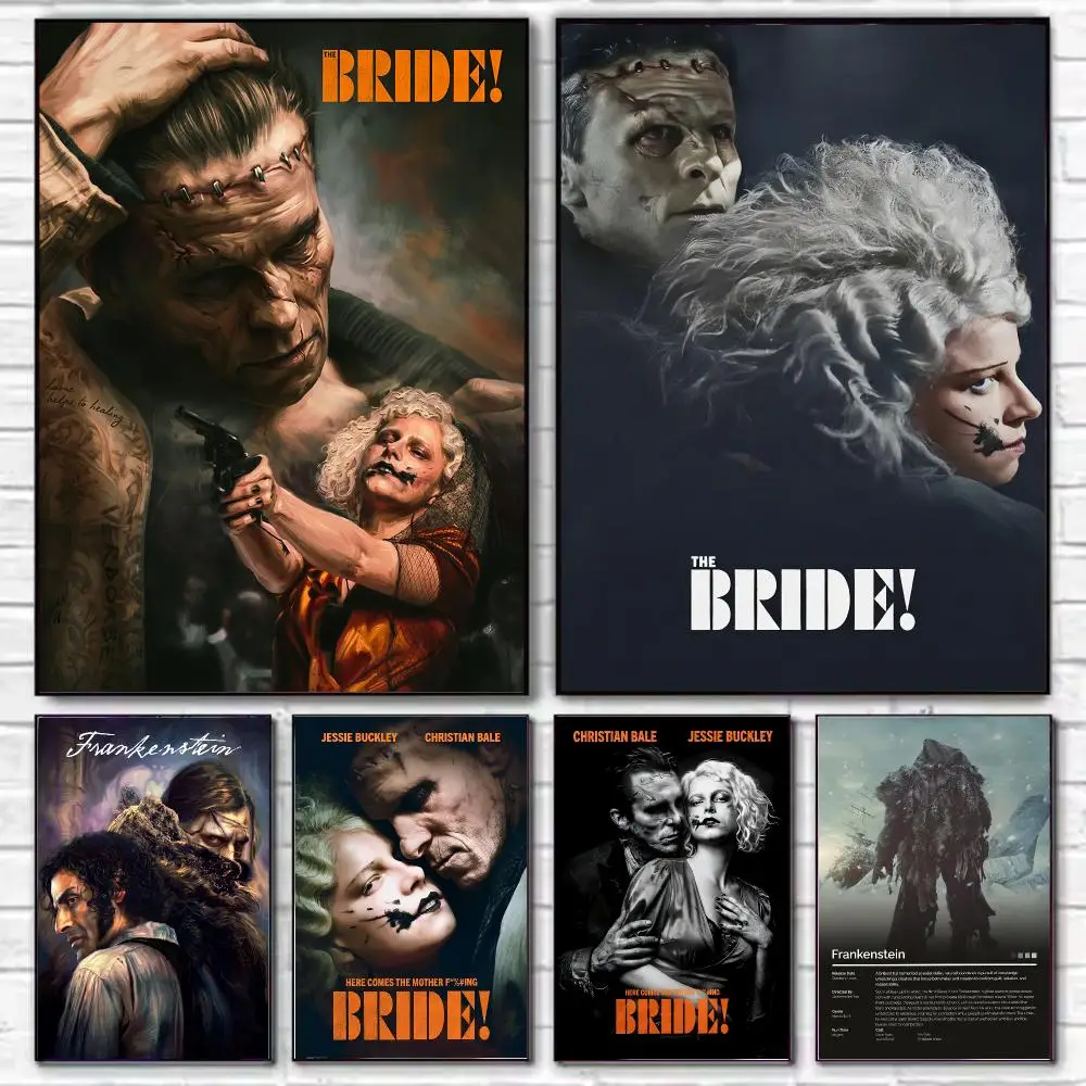 Film F-Frankenstein Gothic Monster Poster Stylish Wall Art for Living Room Bedroom Study Home Decor Gift