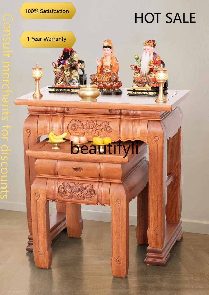 D5556  C All solid wood Buddhist platform table incense case