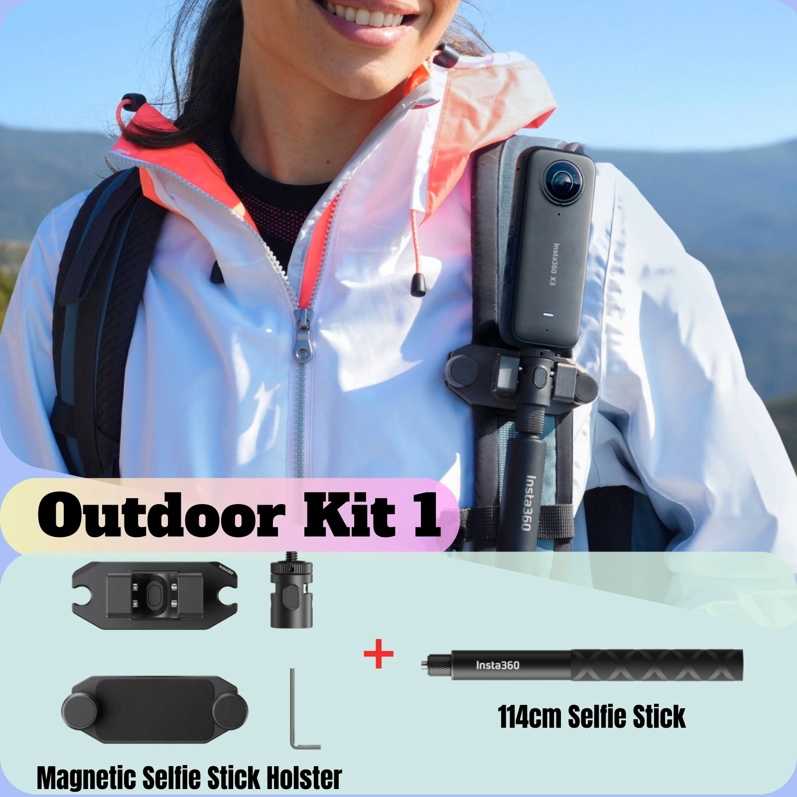 Insta360 X4 Magnetic Selfie Stick Holster Quick Release Holder