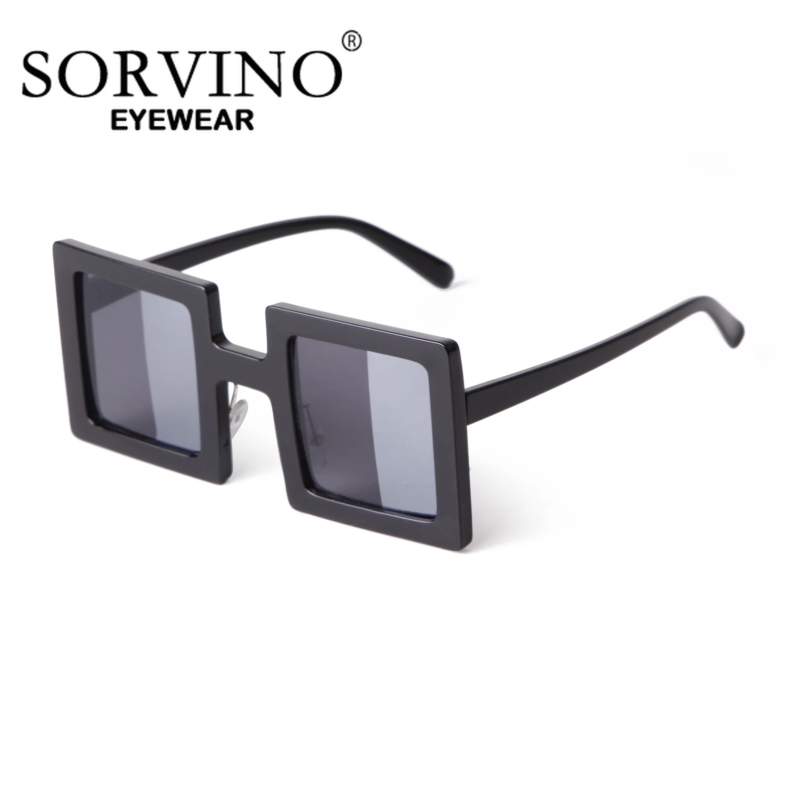 SORVINO Oversize Square Sunglasses Women Fashion Retro Two Color Lenses Sun Glasses Personality Men Red Big Frame Eyewear UV400