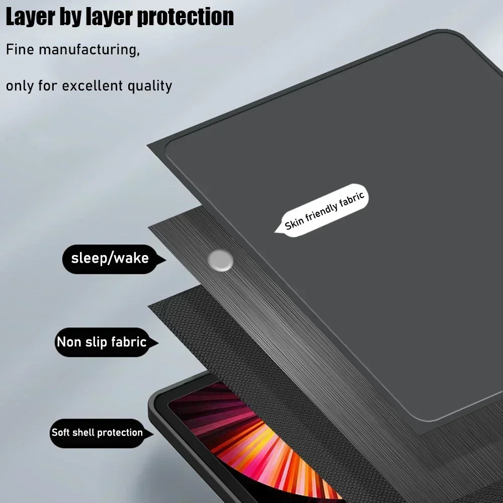 حافظة تنبيه ذكية للنوم لأيباد ، غطاء حماية قماش صديق للجلد ، حامل قابل للتعديل ، أيباد ، من الجيل السادس ، A1893 ، A1954