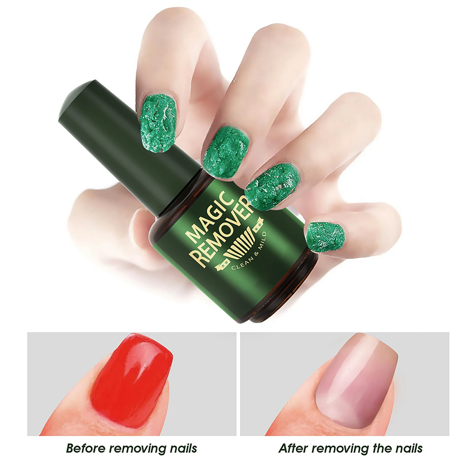 

Gel Polish Remover Nail Kit for Cleaning Press On Glue Removal Soak Off Clips Acrylic Safe Burst Surface Use Nail