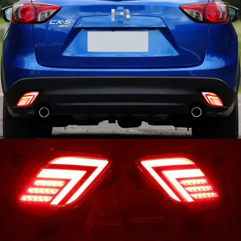 2PCS LED Reflector For Mazda CX-5 CX5 2013 2014 2015 2016 Car Tail Light Rear Bumper Light Rear Fog Lamp Brake Light