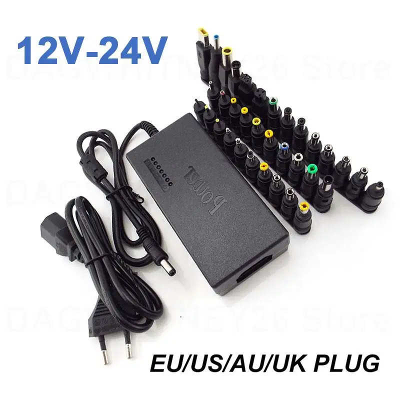 AC TO DC 12V 15V 16V 18V 19V 24V Adjustable Universal Power Supply Charger Adapter 96W DC Converter PC Laptops EU US UK AU U26