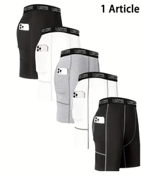 Men Sports Leggings Fitness Elastic Compression Tights Drying Quick Size Fitness Plus Pants Running Training Stretch Shorts