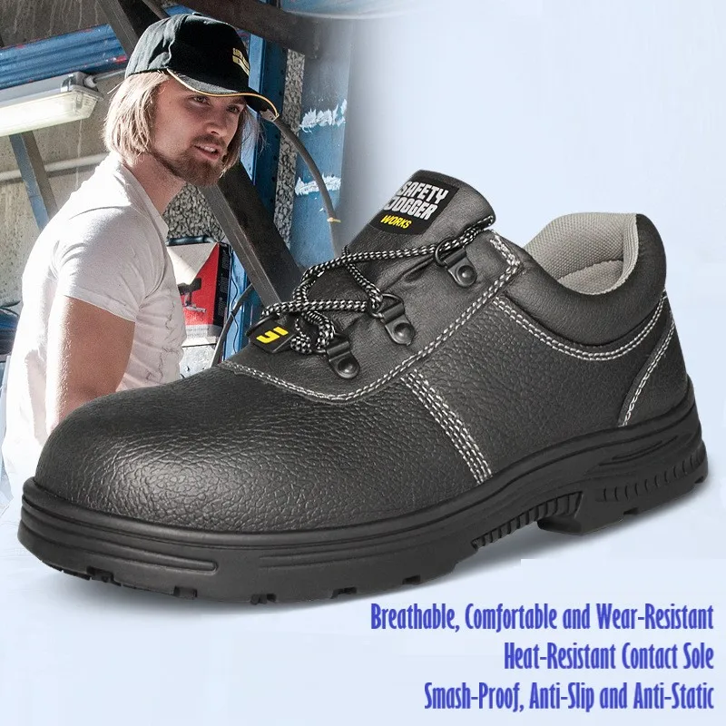 

Labor Protection Safety Protection Shoes Smash-Proof Stab-Proof Static-Proof Non-slip Comfortable Leather Shoe Upper Breathable