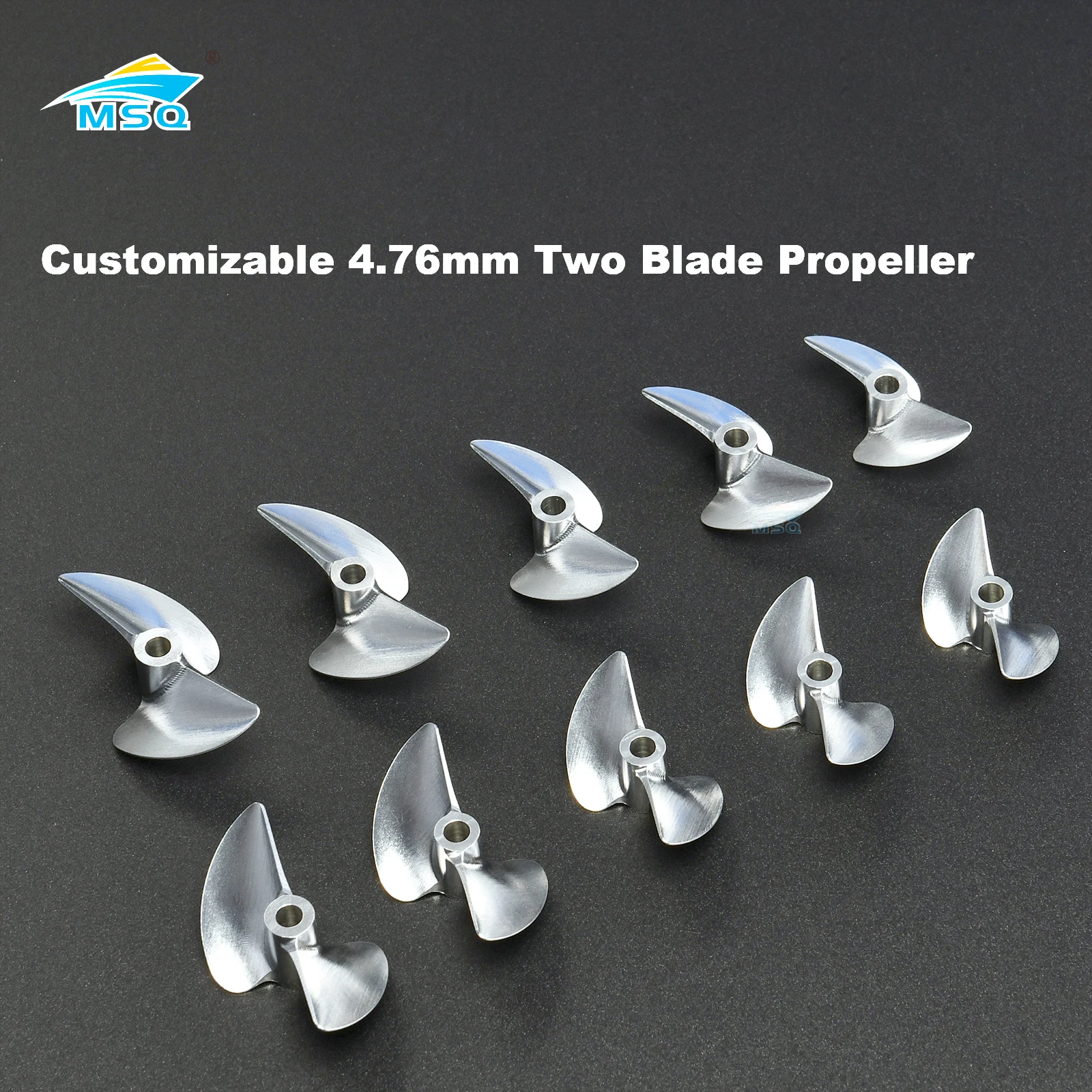 4.76mm Aluminium Propeller 2 Blades Screw Prop Left/Right D38/39/40/42/43/44/45/48/50/52/53/54/56/58mm For Rc Racing Boat