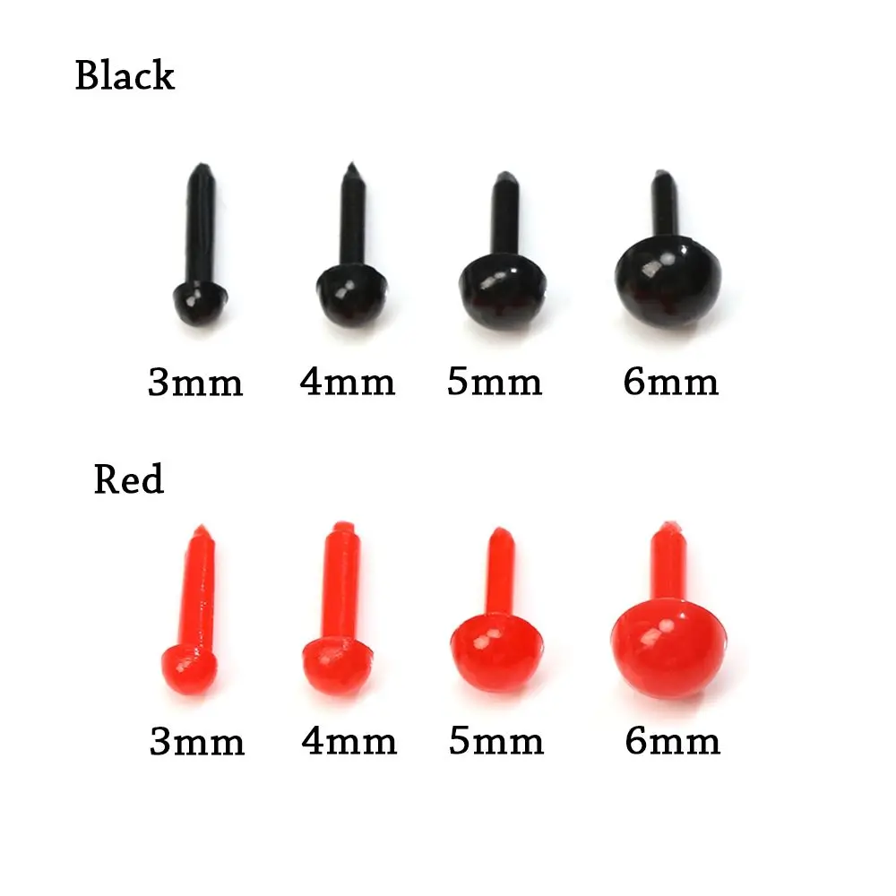 100pcs/box 3mm/4mm/5mm/6mm Mini Black Plastic Safety Triangle Nose for Toy Doll for Plush Dog Stuffed Animals Dolls Accessories