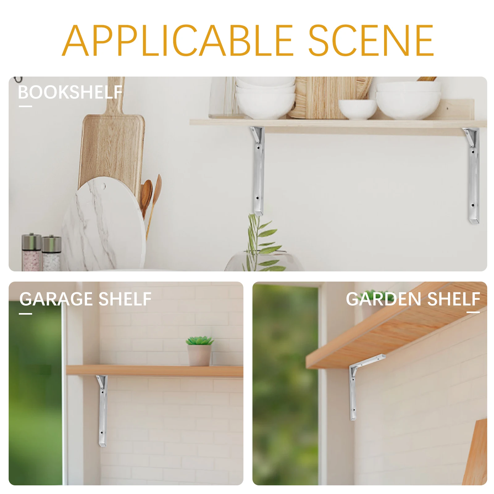 

Wall-mounted Shelves Holder Tripod Brackets Shelf Accessories Fixing Silver Stainless Steel