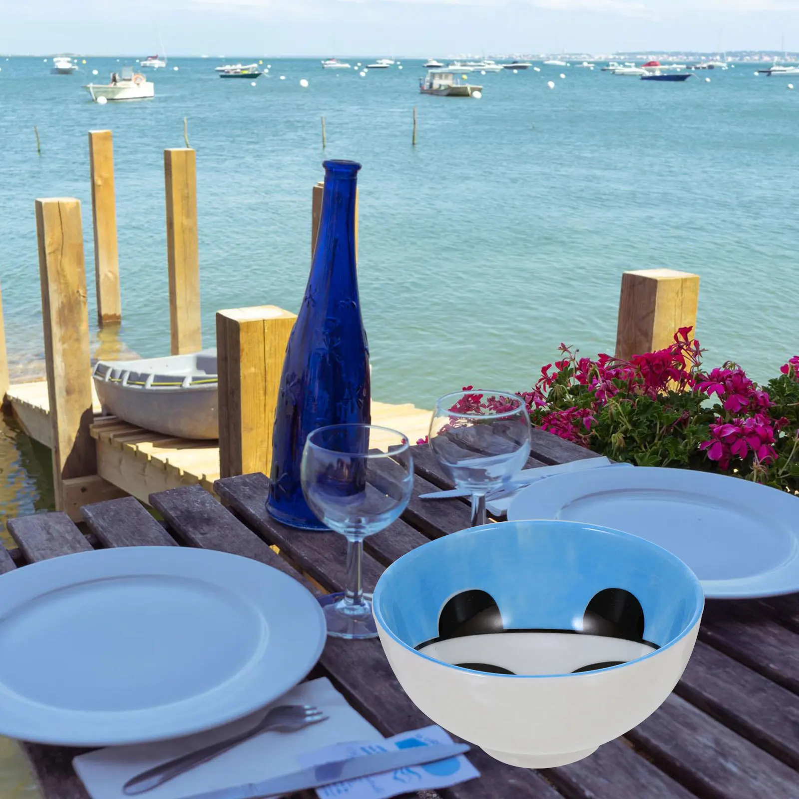 

4Pcs Ceramic Rice Noodle Bowl Set Food Bowls Flat Bottom Creative Kitchen Soup Tableware for Parties Weddings Holidays